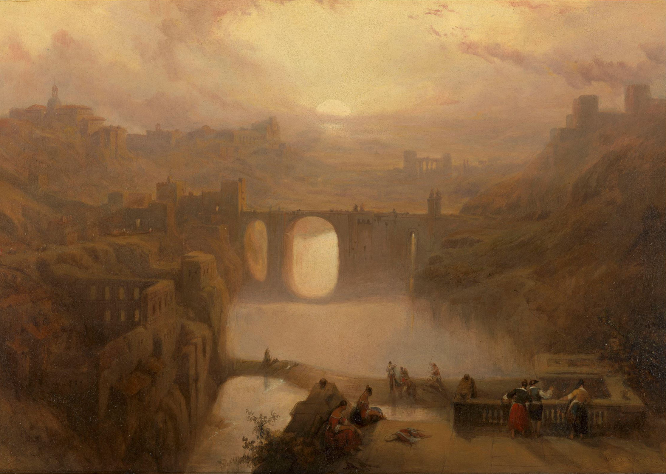 Una vista de Toledo y el río Tajo (1841) David Roberts. Óleo sobre panel 25 x 36,45 cm. The Royal Collection