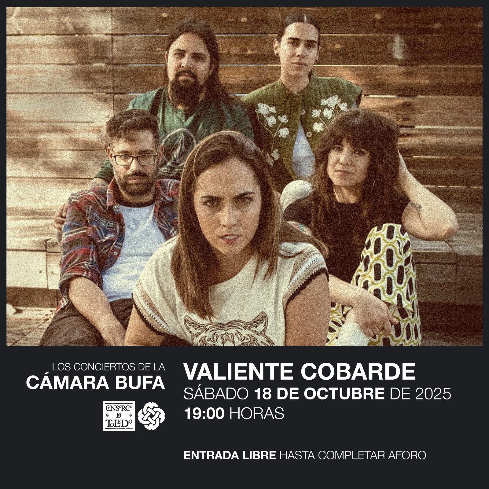 Cartel Concierto Valiente Cobarde