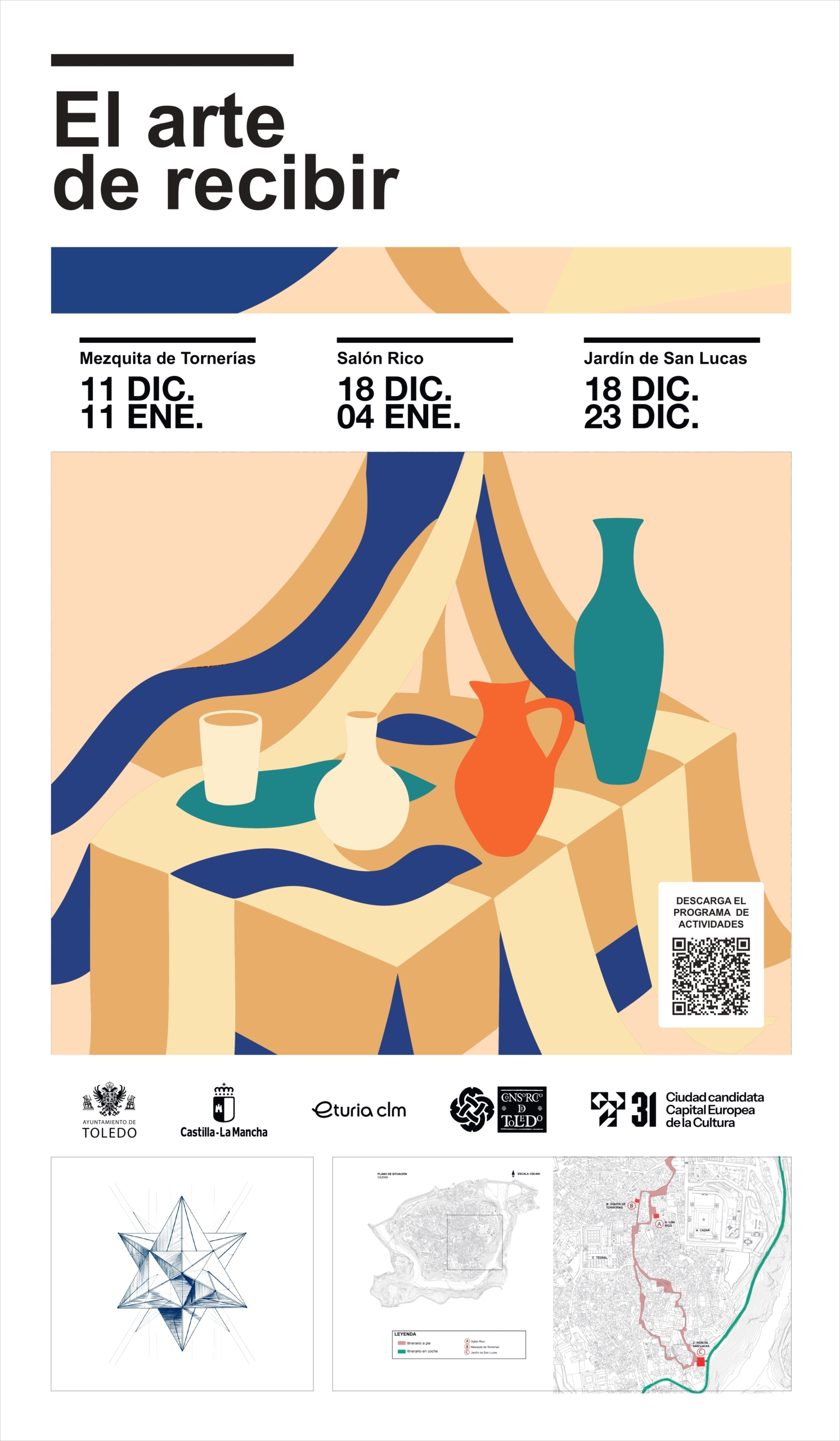 El arte de recibir
Mezquita de Tornerías
11 DIC.
11 ENE.
Salón Rico
18 DIC
04 ENE.
Jardín de San Lucas
18 DIC
23 DIC.